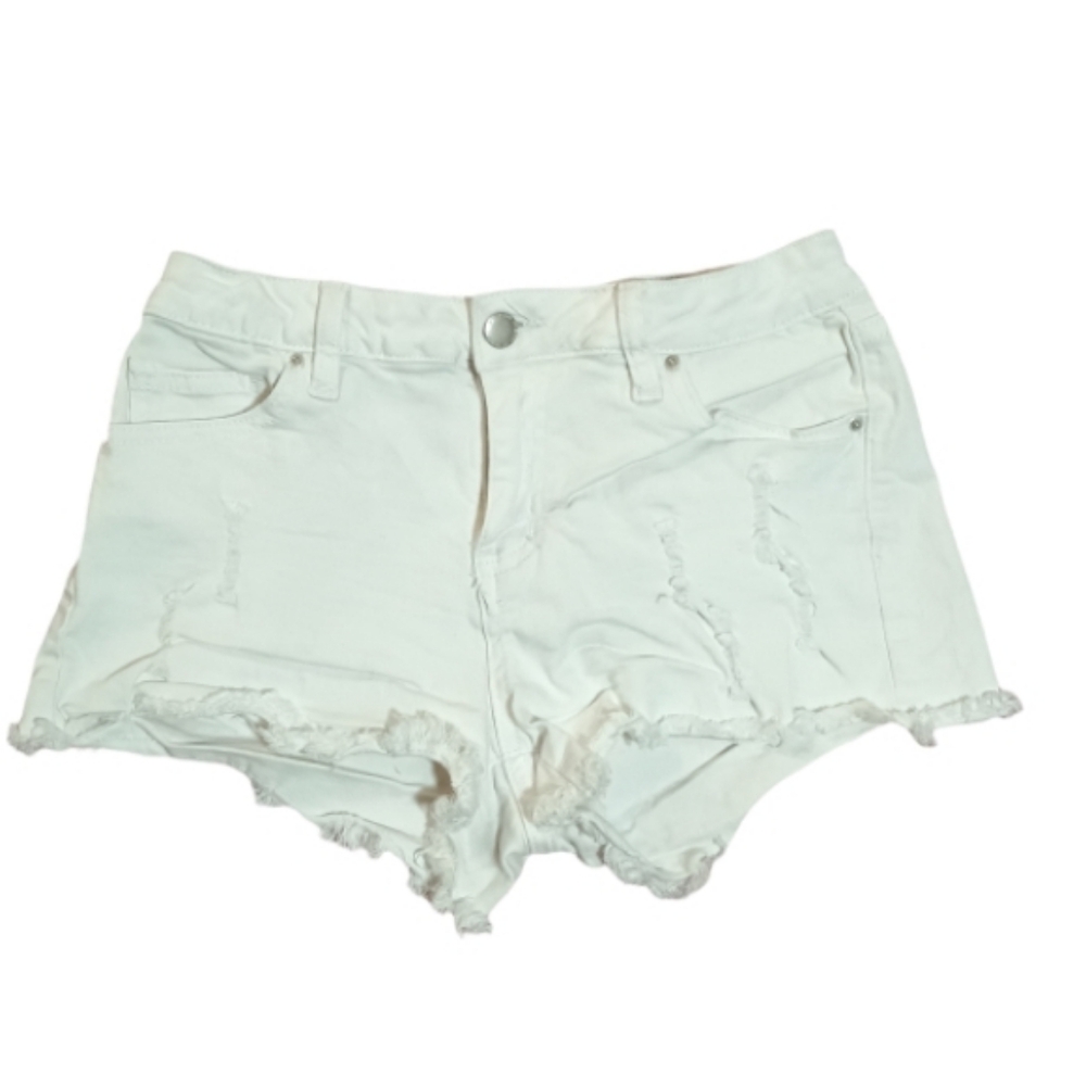Angel Kiss White Distressed Denim Cutoff Shorts